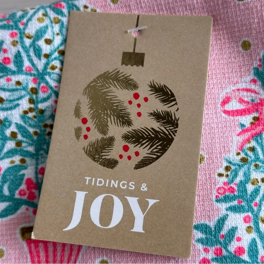 Pink Christmas Bow Tree Kitchen Towel Set